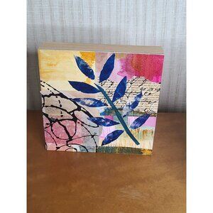 Original Mixed Media Collage Art "Woodland 1" By Cindy Smith  8"x8"